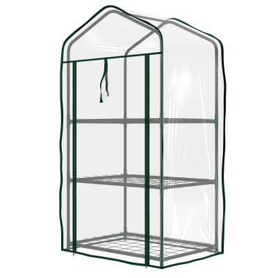 Outsunny Serre Jardin 3 Niveaux Métal Vert 59x39x127cm