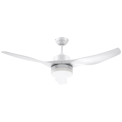 HOMCOM Plafondventilator met LED-Licht, 2-in-1 Ontwerp, met Timer, Afstandsbediening, Plafondlamp met Ventilator, Wit