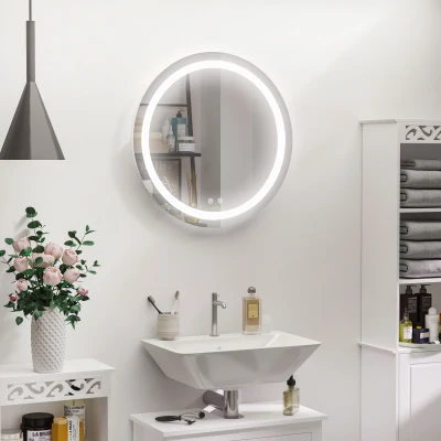 kleankin Miroir Rond Salle Bain LED Ø60cm