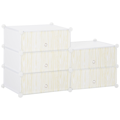 HOMCOM Modulares Regalsystem für 12 Paar Schuhe, 49 cm x 36,5 cm x 108 cm, Weiß