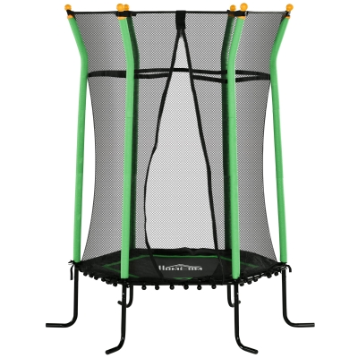 HOMCOM Trampoline Enfant Ø1,63m Filet Sécurité Vert Noir