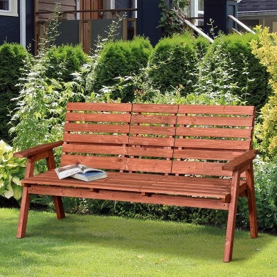 Outsunny Panchina Giardino 160cm x 68cm x 92cm Legno