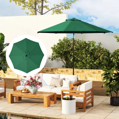 Outsunny Telo di Ricambio Ombrellone 3 m a 8 Stecche Verde