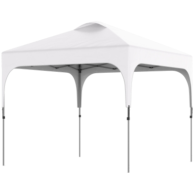 Outsunny 3 x 3 (M) Pop Up Gazebo - UPF 50+ Foldable Canopy Tent, Includes Carry Bag with Wheels and 4 Leg Weight Bags, Height Adjustable, for Outdoor Garden Patio Party, White