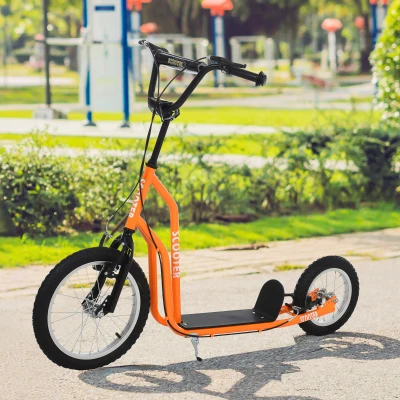HOMCOM step kinderscooter scooter luchtbanden stadsscooter verstelbaar oranje