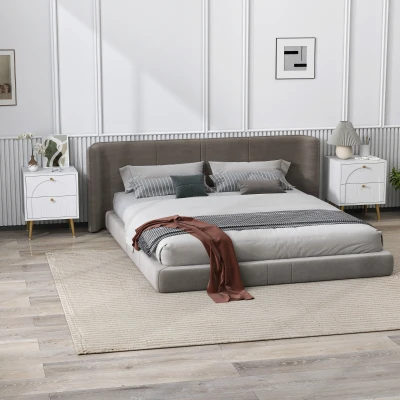 HOMCOM 2-Drawer Bedside Table Set White