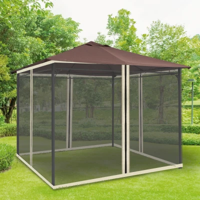 Plasa de Tantari pentru Corturi 302x207cm Negru/Bej