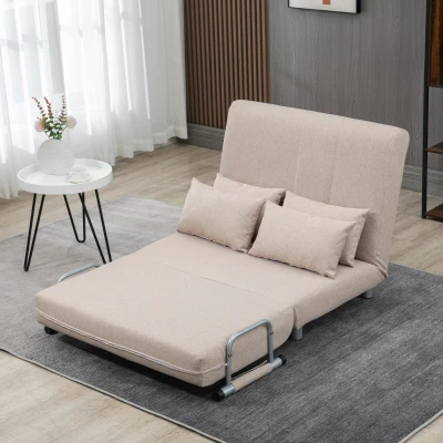 Canapea Extensibilă cu 2 Locuri, 102x82x81 cm, Bej