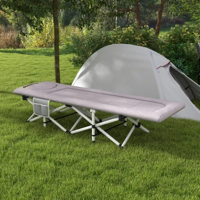 Outsunny Brandina per Campeggio con Poggiatesta e Tasca Grigio