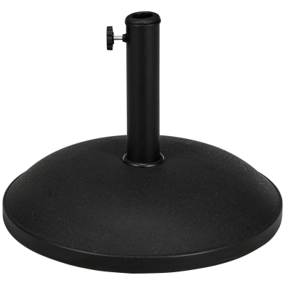 Outsunny Pied de Parasol Rond 25kg Ciment Noir Ø49x37cm