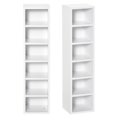 HOMCOM Set 2 Librerie Scaffale porta CD in Legno Bianco