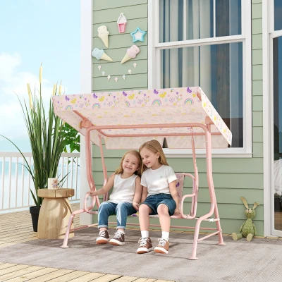 AIYAPLAY Dondolo per Bambini da Esterno a 2 Posti Rosa