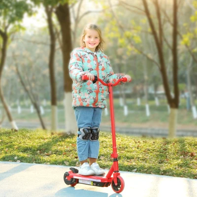 AIYAPLAY Trotinete Elétrica para Crianças Máx. 10 km/h Motor 80 W Autonomia Máxima 8 km Trotinete com Luzes LED Travão Traseiro 76x46x93 cm Vermelho