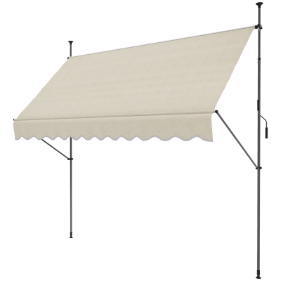 Outsunny Store Banne Manuel 2x1,2m Rétractable Métal Alu Sable