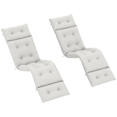 Outsunny Lot 2 Coussins Chaise Longue 190x56x10cm Gris Clair