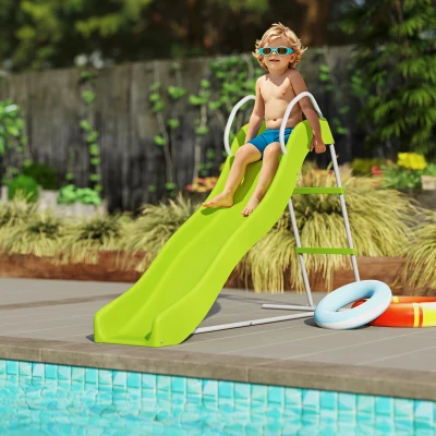 AIYAPLAY Kids Slide with Ladder Outdoor Green 3-8 Years