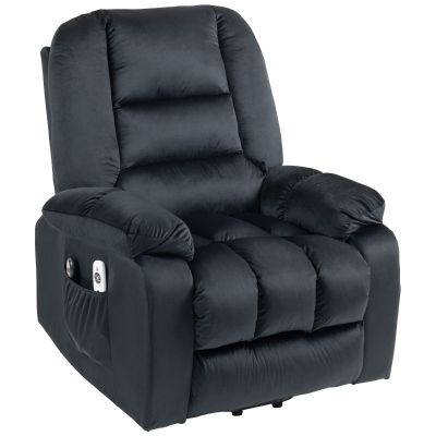 HOMCOM Elektrischer Aufstehstuhl elektrischer Relaxsessel 8 Vibrationsmassagepunkte 85 x 94 x 107 cm Schwarz