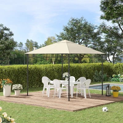 Outsunny Ersatzdach für Pavillon Pergola Zelt - Gartenzelt Polyester 180 g/m² 3 x 3 m Creme