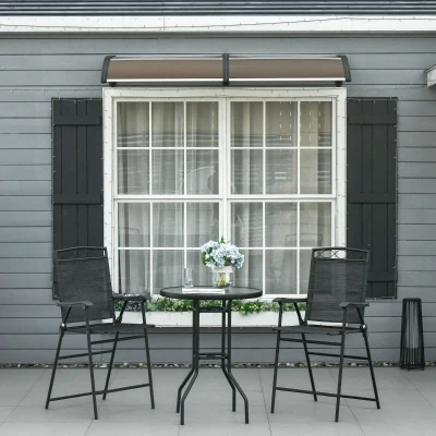Outsunny Türdach Vordach aus Polycarbonat Aluminium gegen Regen und UV