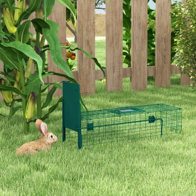 Outsunny Käfig für die Bekämpfung von Schädlingen 1 Eingang Maße 80L x 25B x 30H cm dunkelgrün