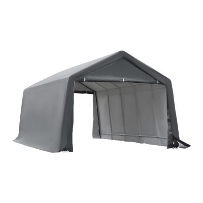 Outsunny Garagenzelt Carport Größe 6L x 3,6B x 2,75H m robustes verzinktes Stahl PE mit hoher Dichte 195 g/m² wasserdicht UV-beständig weiß grau