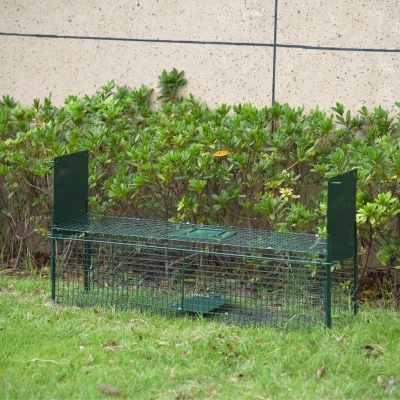 PawHut Trappole per animali vivi 100cm x 25cm x 28cm Verde scuro