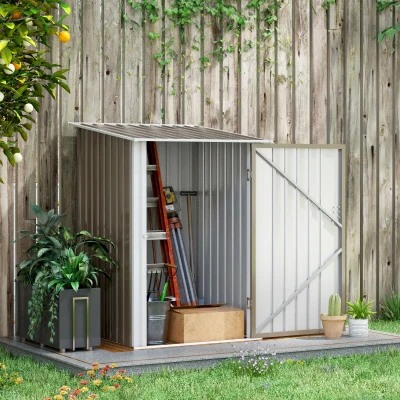 Outsunny Gartenhaus 1m² - Geräteschuppen - abschließbare Tür - Maße 1L x 1,03B x 1,6H m - Wellblech