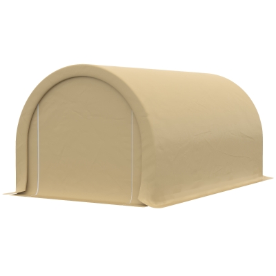 Outsunny Wasserdichtes Carport-Garage mit UV-Schutz UPF 30 +, abnehmbare Seitenwände, 5 x 3 m Beige