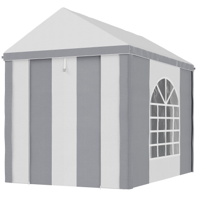 Outsunny Gartenpavillon PE-Planen Seitenwände abnehmbar 2 Kathedralenfenster + 2 Rolltüren 3 x 2 x 2,55 m
