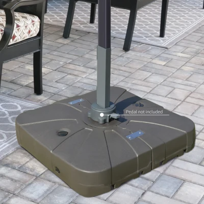 Outsunny Sonnenschirmständer für freischwingende Sonnenschirme, Abmessungen 88L x 88B x 19H cm HDPE Kaffee