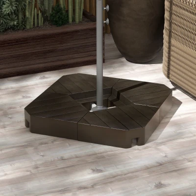 Outsunny Set mit 4 quadratischen Standplatten für Sonnenschirme mit Kreuzfuß - zum Befüllen mit Wasser oder Sand bis zu 60/80 kg