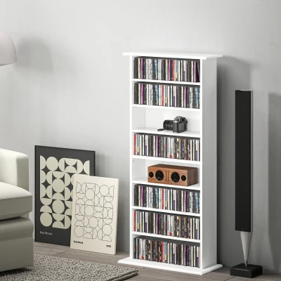 HOMCOM CD/DVD/Blu-ray Storage Unit White