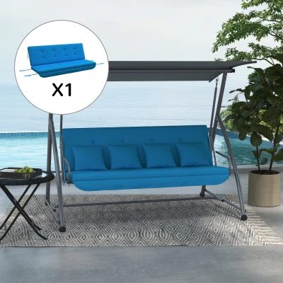 Outsunny Coussins Balancelle 170cm Jardin Bleu