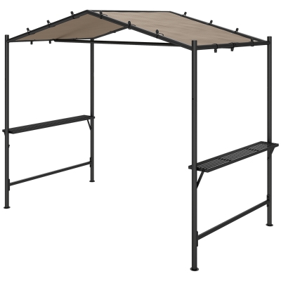 Outsunny Tente Barbecue Kaki 277x149x230cm Résistante Intempéries