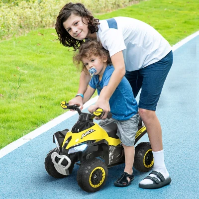 HOMCOM Quad per Bambini 18-36 Mesi a Spinta in PP Metallo Giallo