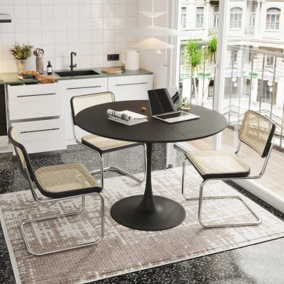 Moderno tavolo da pranzo rotondo, Nero