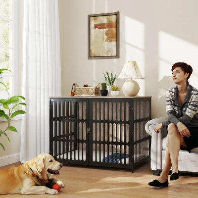 PawHut Dog Crate Furniture Anti-Chew Mesh Extra Large