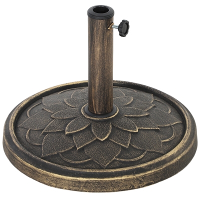 Outsunny Base Parasol Ronde 12kg Résine Ton Bronze