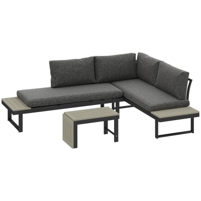 Garden Furniture Set 160W x 68D x 64H cm Charcoal grey