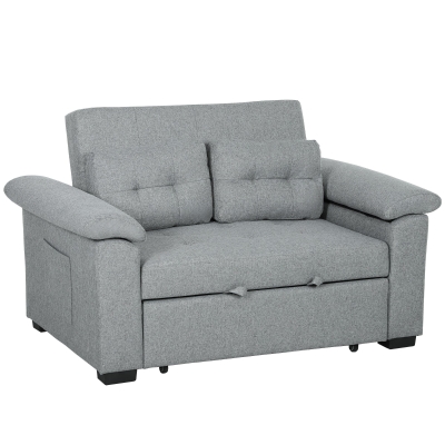 Pull Out Sofa Bed 140W x 87.5D x 86H cm Light Grey
