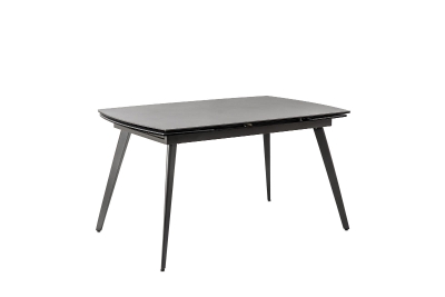 E-STYLO Tavolo allungabile con top in ceramica grigio antracite opaco e vetro temperato, struttura in metallo antracite, 90cm X 140/170/200cm H. 76cm.