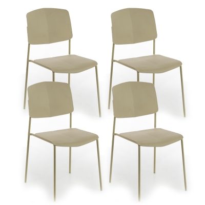 E-STYLO Sedia in polipropilene giallo e gambe in metallo giallo, 52cm X 52cm H. 79cm.