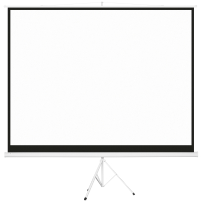 HOMCOM Tela de Projeção Manual com Suporte 120 Polegadas Formato 4:3 com Altura Ajustável 244x183 cm Branco