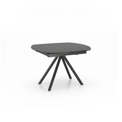 E-STYLO Tavolo allungabile con top grigio grafite in ceramica su vetro temperato gambe in metallo antracite, 90cm X 120/180cm H. 76cm.