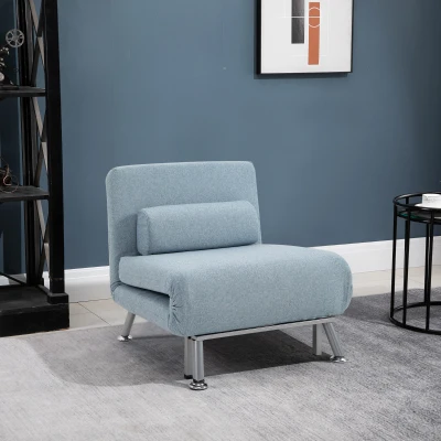 HOMCOM 3-in-1 Convertible Sofa Bed Blue