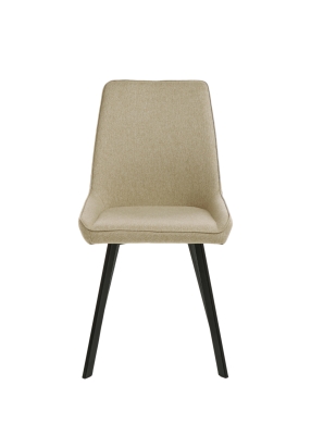 E-STYLO Set 4 Sedie con seduta e schienale in microfibra, gambe e struttura in metallo, 48x60x87cm, beige