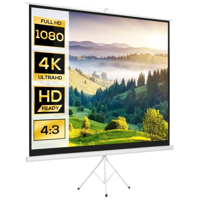 HOMCOM Telo Proiettore con Treppiede per Casa e Ufficio 120"