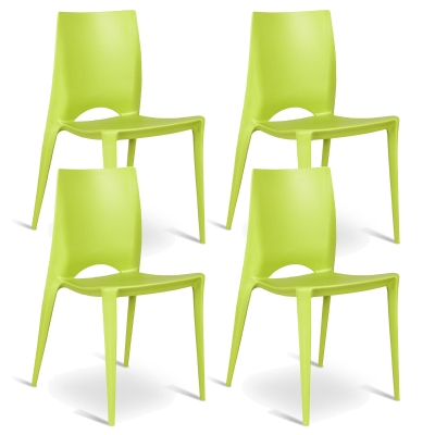 E-STYLO Sedia in polipropilene verde, impilabile, 41cm X 44cm H. 84cm.