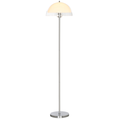 Lampă de Podea cu Abajur Dublu Stratificat Albă