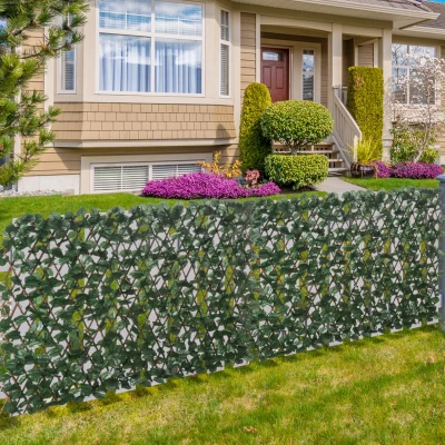 Gard Artificial Extensibil cu 2 Secțiuni, 200x100 cm, Verde